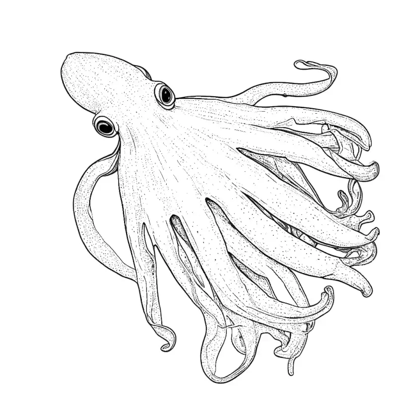 Simple cuttlefish coloring page Lulu Pages