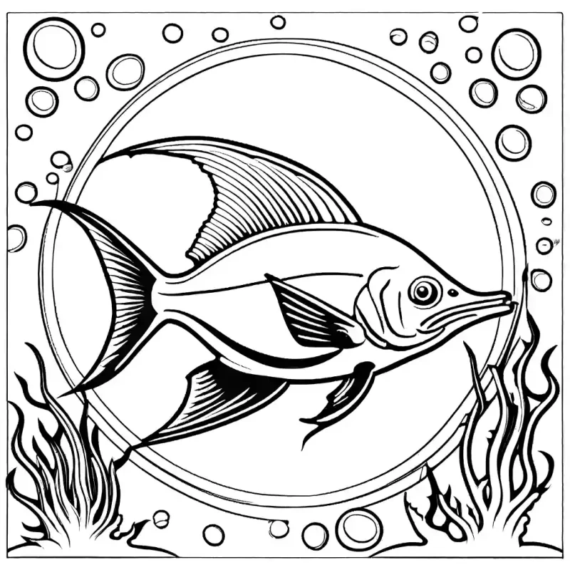 Swim with sailfish coloring page Lulu Pages