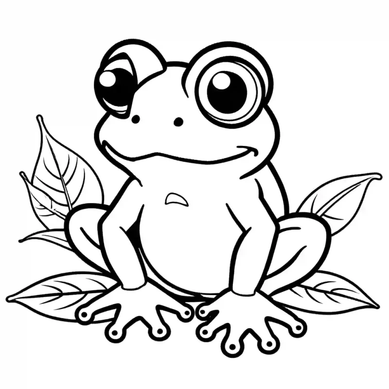 Toad sitting on a leaf coloring page Lulu Pages