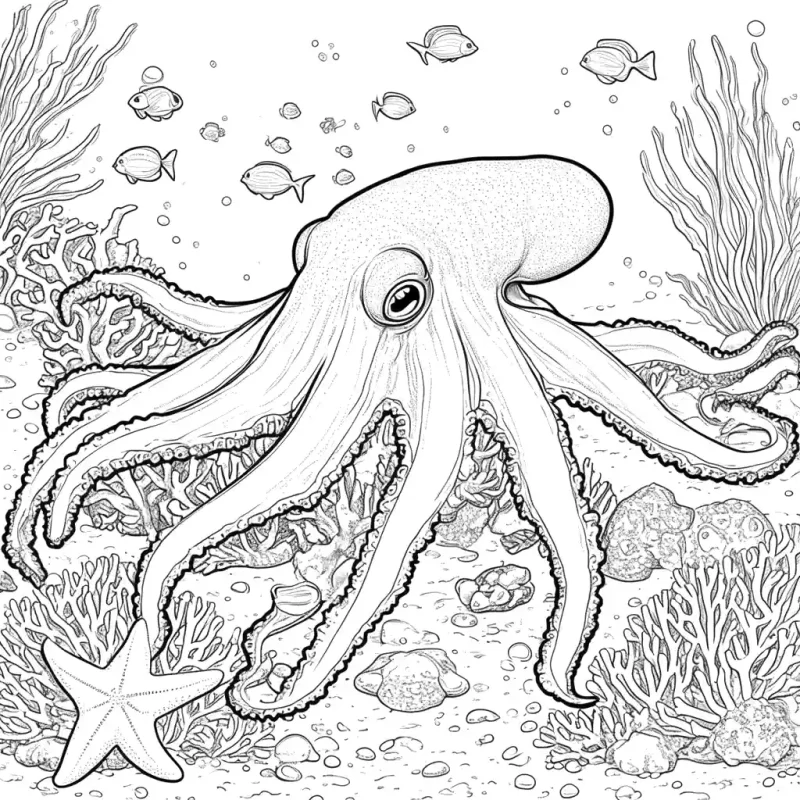 Undersea cuttlefish coloring page Lulu Pages